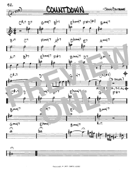 page one of Countdown (Real Book – Melody & Chords – Eb Instruments)
