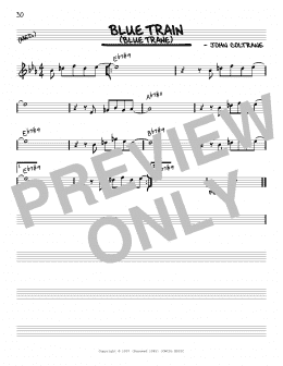 page one of Blue Train (Blue Trane) (Real Book – Melody & Chords – C Instruments)
