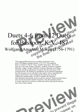 page one of Duets 4-6 from 12 bassoon duets - Twelve duets by Mozart, KV 487