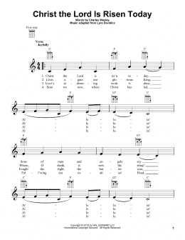 page one of Christ The Lord Is Risen Today (Ukulele)