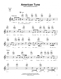 page one of American Tune (Ukulele)
