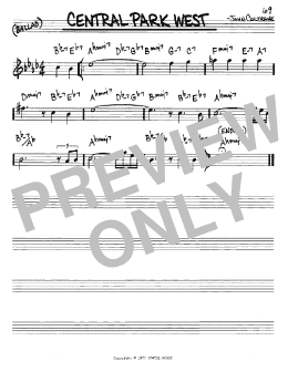 page one of Central Park West (Real Book – Melody & Chords – Eb Instruments)