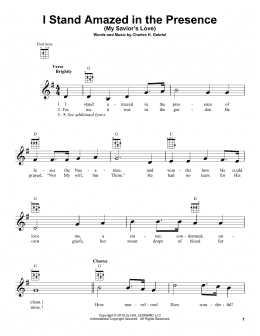 page one of I Stand Amazed In The Presence (My Savior's Love) (Ukulele)