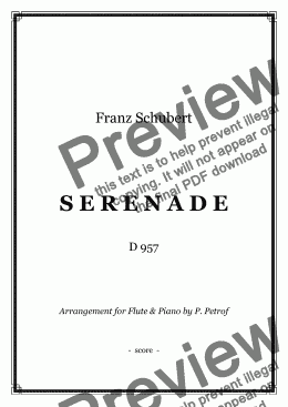 page one of Schubert - SERENADE - Flute & Piano