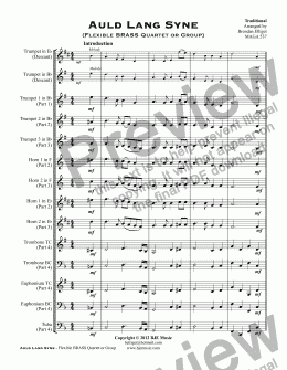 page one of Auld Lang Syne (Flexible BRASS Quartet or Group)