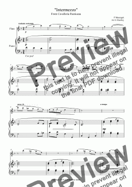 page one of "Intermezzo" from Cavalleria Rusticana - Flute and Piano