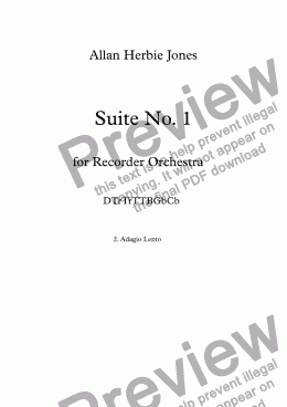 page one of Suite No. 1 - 2. Adagio Lento