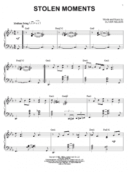 page one of Stolen Moments (arr. Brent Edstrom) (Piano Solo)