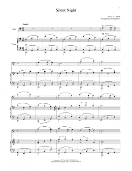 page one of Silent Night (Cello and Piano)