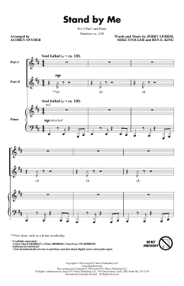 page one of Stand By Me (arr. Audrey Snyder) (2-Part Choir)