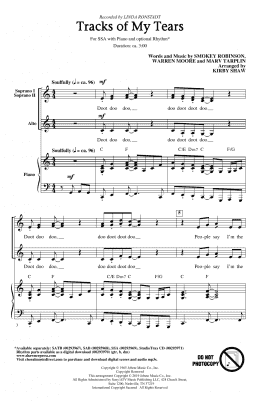 page one of Tracks Of My Tears (arr. Kirby Shaw) (SSA Choir)