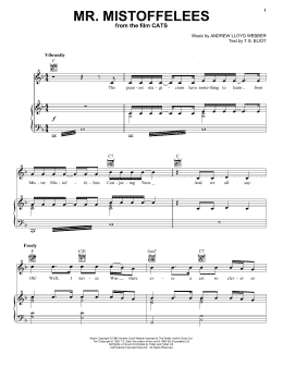 page one of Mr. Mistoffelees (from the Motion Picture Cats) (Piano, Vocal & Guitar Chords (Right-Hand Melody))