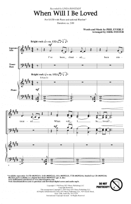 page one of When Will I Be Loved (arr. Erik Foster) (SATB Choir)