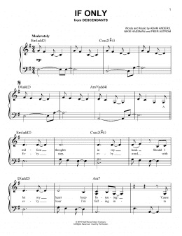 page one of If Only (from Disney's Descendants) (Easy Piano)