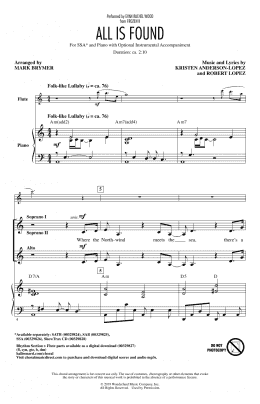page one of All Is Found (from Disney's Frozen 2) (arr. Mark Brymer) (SSA Choir)