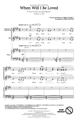 page one of When Will I Be Loved (arr. Erik Foster) (SSA Choir)