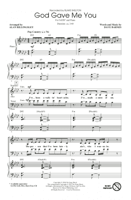 page one of God Gave Me You (arr. Alan Billingsley) (SATB Choir)