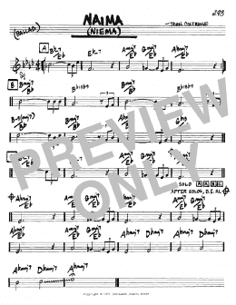 page one of Naima (Niema) (Real Book – Melody & Chords – C Instruments)