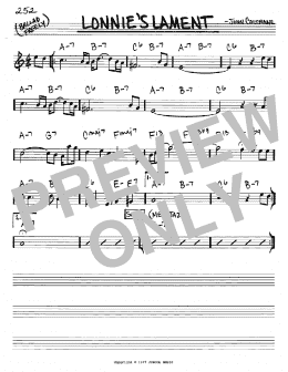 page one of Lonnie's Lament (Real Book – Melody & Chords – Eb Instruments)