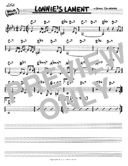 page one of Lonnie's Lament (Real Book – Melody & Chords – C Instruments)