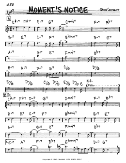 page one of Moment's Notice (Real Book – Melody & Chords – Eb Instruments)