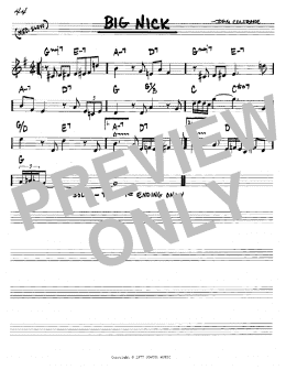 page one of Big Nick (Real Book – Melody & Chords – C Instruments)