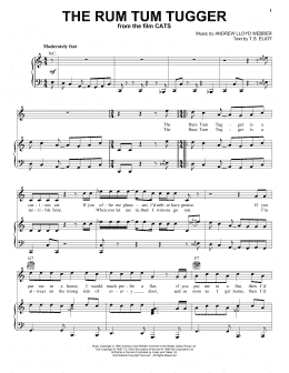 page one of The Rum Tum Tugger (from the Motion Picture Cats) (Piano, Vocal & Guitar Chords (Right-Hand Melody))