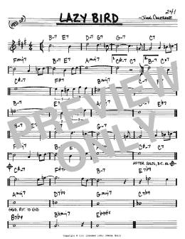 page one of Lazy Bird (Real Book – Melody & Chords – Bb Instruments)