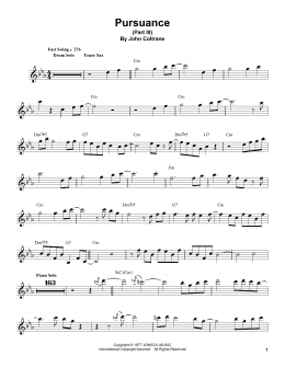 page one of Pursuance (Tenor Sax Transcription)