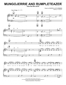 page one of Mungojerrie And Rumpleteazer (from the Motion Picture Cats) (Piano, Vocal & Guitar Chords (Right-Hand Melody))