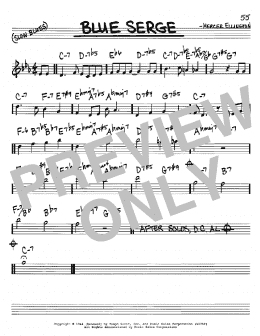 page one of Blue Serge (Real Book – Melody & Chords – C Instruments)
