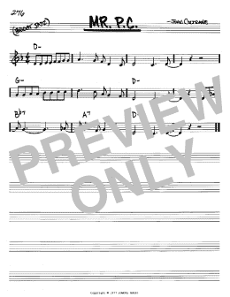 page one of Mr. P.C. (Real Book – Melody & Chords – Bb Instruments)
