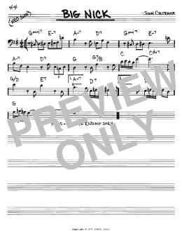 page one of Big Nick (Real Book – Melody & Chords – Bass Clef Instruments)