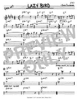 page one of Lazy Bird (Real Book – Melody & Chords – Eb Instruments)