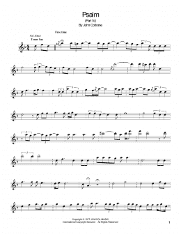 page one of Psalm (Tenor Sax Transcription)