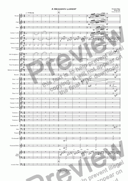 page one of A Dragon's Lament - Concert Band