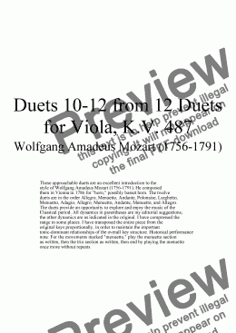 page one of Duets 10-12 from 12 viola duets - Twelve duets by Mozart, KV 487