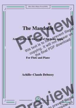 page one of Debussy-The Mandolin,for Flute and Piano