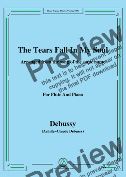 page one of Debussy-The Tears fall in my Soul , for Flute and Piano