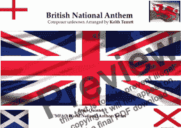 page one of British National Anthem for Brass Quintet (MFAO World National Anthem Series)