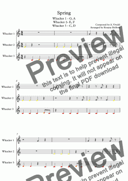 page one of Spring for 8 Notes Diatonic Boomwhackers 