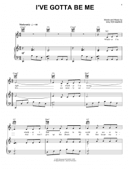 page one of I've Gotta Be Me (Piano, Vocal & Guitar Chords (Right-Hand Melody))