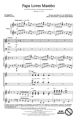 page one of Papa Loves Mambo (arr. Mark Hayes) (SATB Choir)
