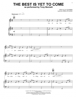page one of The Best Is Yet To Come (Piano, Vocal & Guitar Chords (Right-Hand Melody))