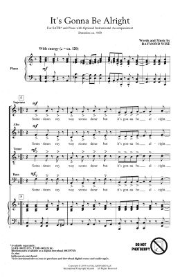 page one of It's Gonna Be Alright (SATB Choir)