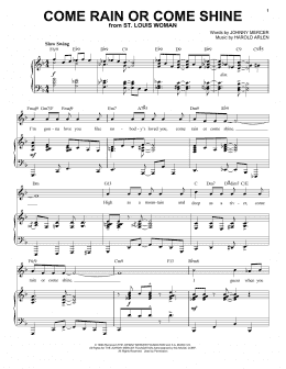 page one of Come Rain Or Come Shine [Jazz version] (from St. Louis Woman) (arr. Brent Edstrom) (Piano & Vocal)