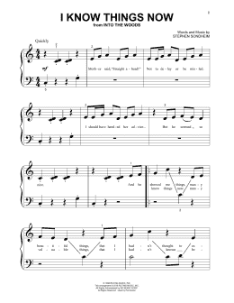 page one of I Know Things Now (from Into The Woods) (Beginning Piano Solo)