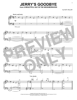 page one of Jerry's Goodbye (from A Beautiful Day in the Neighborhood) (Piano Solo)