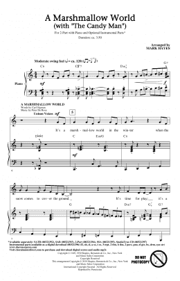 page one of A Marshmallow World (with "The Candy Man") (2-Part Choir)