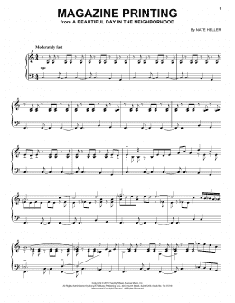page one of Magazine Printing (from A Beautiful Day in the Neighborhood) (Piano Solo)